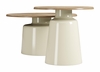 Lireen Coffee Table Set 2-Piece in Natural & Ivory