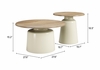 Lireen Coffee Table Set 2-Piece in Natural & Ivory
