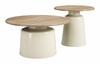 Lireen Coffee Table Set 2-Piece in Natural & Ivory