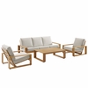 Lirienne 4-Piece Outdoor Patio Aluminum Faux Wood Furniture Set