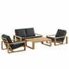 Lirienne 4-Piece Outdoor Patio Aluminum Faux Wood Furniture Set