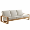 Lirienne Outdoor Patio Aluminum Faux Wood Sofa