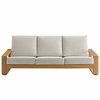 Lirienne Outdoor Patio Aluminum Faux Wood Sofa