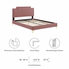 Liva Performance Velvet King Bed in Dusty Rose