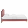 Liva Performance Velvet King Bed in Dusty Rose