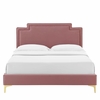 Liva Performance Velvet King Bed in Dusty Rose