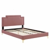 Liva Performance Velvet King Bed in Dusty Rose