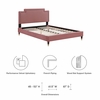 Liva Performance Velvet King Bed-MOD-6841 in Dusty Rose