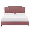 Liva Performance Velvet King Bed-MOD-6841 in Dusty Rose