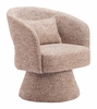 Liva Swivel Chair in Frosty Brown
