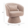 Liva Swivel Chair in Frosty Brown