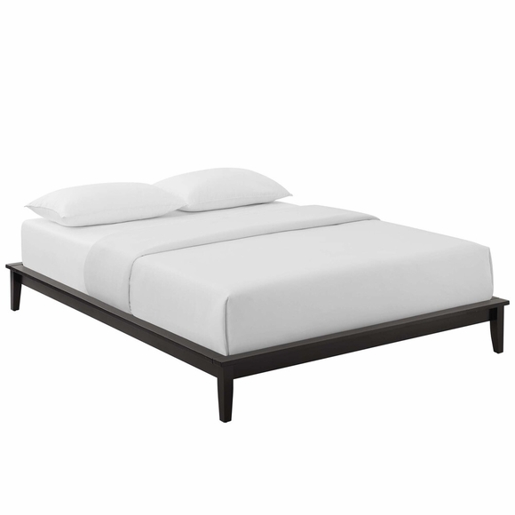 Lodge Queen Wood Platform Bed Frame in Cappuccino