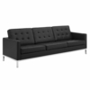 Loft 3 Piece Tufted Upholstered Faux Leather Sofa Set