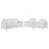 Loft 3 Piece Tufted Upholstered Faux Leather Sofa Set MID-4103