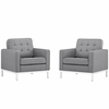 Loft Armchairs Fabric Set of 2