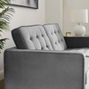 Loft Gold Stainless Steel Leg Performance Velvet Loveseat in Gold Gray