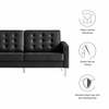 Loft Tufted Upholstered Faux Leather Loveseat