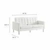 Loft Tufted Upholstered Faux Leather Loveseat