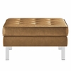 Loft Tufted Upholstered Faux Leather Ottoman