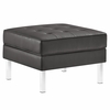 Loft Tufted Upholstered Faux Leather Ottoman