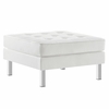 Loft Tufted Upholstered Faux Leather Ottoman