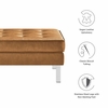 Loft Tufted Upholstered Faux Leather Ottoman