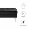 Loft Tufted Upholstered Faux Leather Ottoman