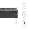 Loft Tufted Upholstered Faux Leather Ottoman
