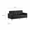 Loft Tufted Upholstered Faux Leather Sofa and Loveseat Set