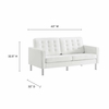 Loft Tufted Upholstered Faux Leather Sofa and Loveseat Set