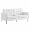 Loft Tufted Upholstered Faux Leather Loveseat