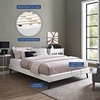 Loryn Queen Vinyl Bed Frame with Round Splayed Legs in White