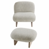 Loyal Boucle Fabric Accent Chair and Ottoman Set