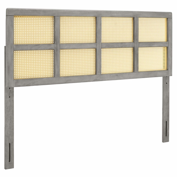 Luana Cane Queen Headboard in Gray