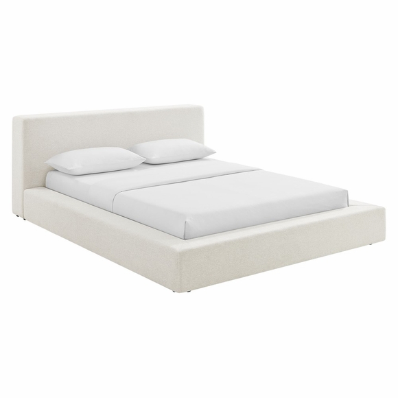 Luma Chenille Upholstered King Platform Bed Frame
