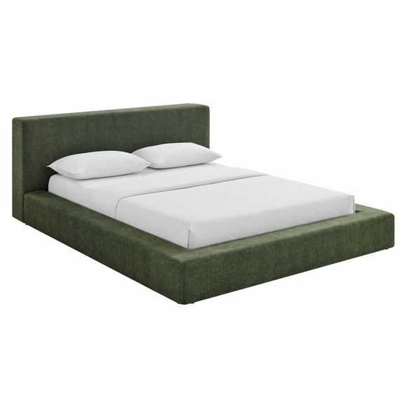 Luma Chenille Upholstered King Platform Bed Frame