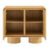 Lumo 2-Door Curved Wood Accent Cabinet in Oak