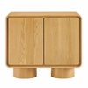 Lumo 2-Door Curved Wood Accent Cabinet in Oak