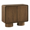 Lumo 2-Door Curved Wood Accent Cabinet in Walnut