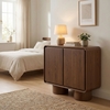 Lumo 2-Door Curved Wood Accent Cabinet in Walnut