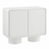 Lumo 2-Door Curved Wood Accent Cabinet in White