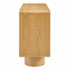 Lumo 3-Door Curved Wood Accent Cabinet in Oak