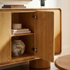 Lumo 3-Door Curved Wood Accent Cabinet in Oak