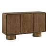 Lumo 3-Door Curved Wood Accent Cabinet in Walnut