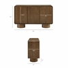 Lumo 3-Door Curved Wood Accent Cabinet in Walnut