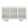 Lumo 3-Door Curved Wood Accent Cabinet in White