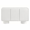 Lumo 3-Door Curved Wood Accent Cabinet in White