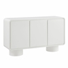 Lumo 3-Door Curved Wood Accent Cabinet in White