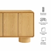 Lumo 4-Door Curved Wood Accent Cabinet in Oak