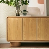 Lumo 4-Door Curved Wood Accent Cabinet in Oak